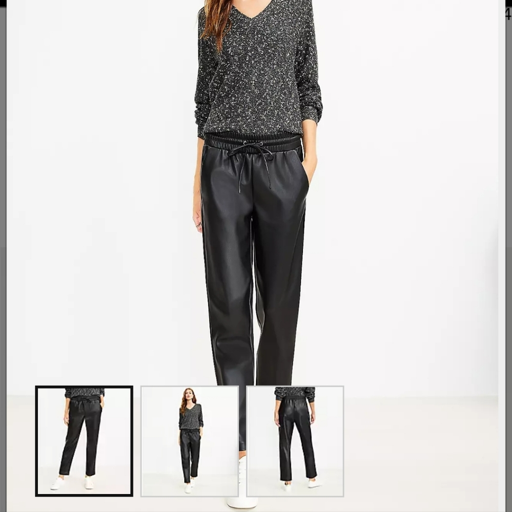 LOFT pull on faux leather pants